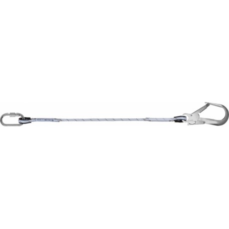 Elemento de amarre cuerda trenzada semiestática más mosqueton acero más gancho aluminio 60 mm Miguel Miranda E93T