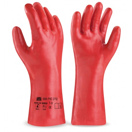 Guante PVC rojo estanco de 27 cm MARCA 688 PVC 27Q