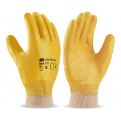 Guante de Trabajo Nitrilo Flexible, Punto de algodón y puño elástico 3111 MARCA 688 NCF/N