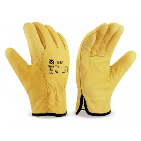 Guante conductor piel flor vacuno con forro interior para abrigo 2132 MARCA 788 LF