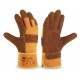 Guante mixto de serraje vacuno 1a color marron manguito rigido 3143 MARCA 788 NEA