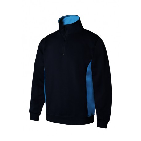 Sudadera bicolor con media cremallera Velilla 105704