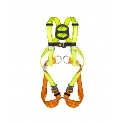 Arnes MIRA 10-1 y absorbedor con doble ramal en Y con mosqueton y 2 ganchos de aluminio con bolsa portaequipos