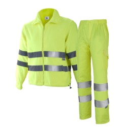 Conjunto clase 3 de alta visibilidad chaqueta forro polar y pantalón Chintex 2001