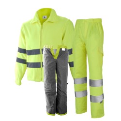 Conjunto clase 3 de alta visibilidad chaqueta forro polar y pantalón con forro Chintex 2001F