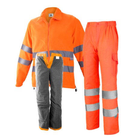 Conjunto clase 3 de alta visibilidad chaqueta forro polar y pantalón con forro Chintex 2001F