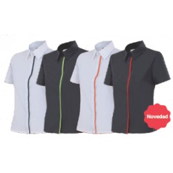 Camisa mujer entallada de manga corta Velilla P538