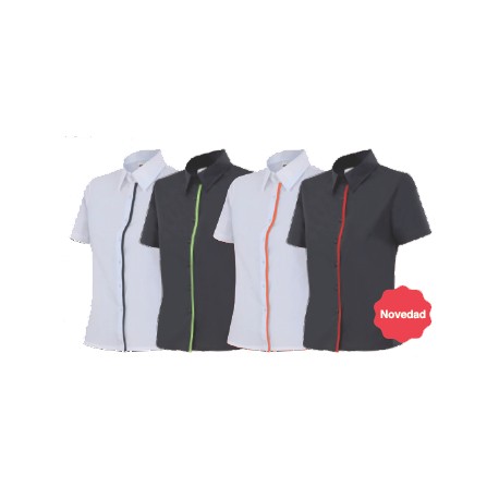 Camisa mujer entallada de manga corta Velilla P538