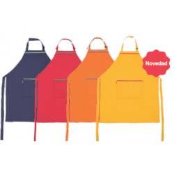 Delantal largo con peto y un bolsillo central Velilla P404203