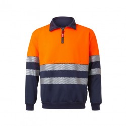 Sudadera de trabajo bicolor, cuello alto cremallera Velilla 305703