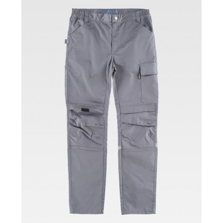 Pantalón Multibolsillos Stretch y apertura rodilleras WorkTeam B4031