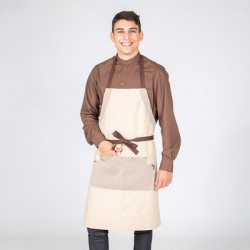 Delantal con peto beige combi espiga 82x72 cm Garys 100008