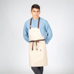 Delantal con peto Beige hebilla enlazada 80x68 cm Garys 100022
