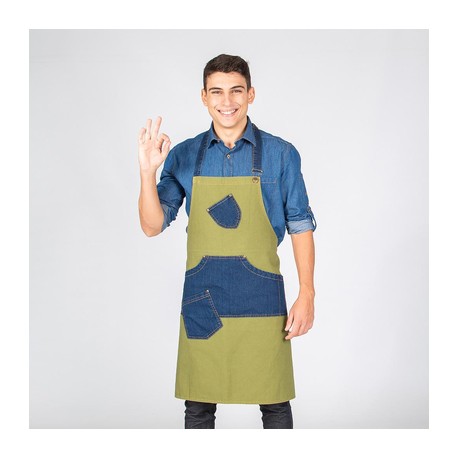 Delantal con peto LAVADO SARGA COMBI TEJANO AÑIL 80X85 CM Garys 161200