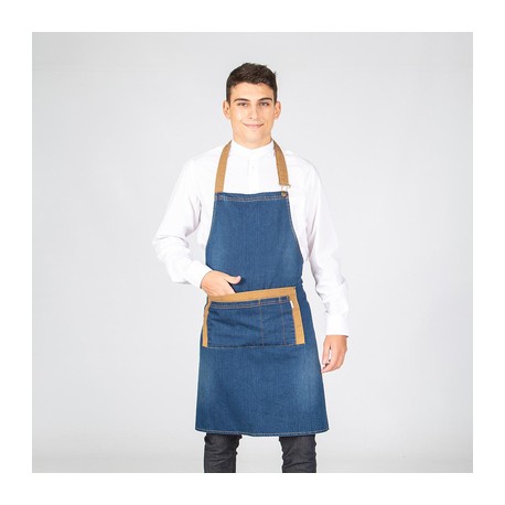 Delantal con peto LAVADO TEJANO AÑIL COMBI ALBERO 85X80 CM Garys 161600