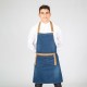 Delantal con peto LAVADO TEJANO AÑIL COMBI ALBERO 85X80 CM Garys 161600