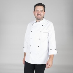 Chaqueta cocina unisex NAPOLES blanca vivo color Garys 930500
