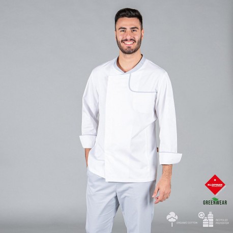 Chaqueta cocina hombre de trabajo OTERO tejido reciclado y orgánico kilopman Garys 942500