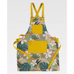 Delantal con peto estampado y combinado Canvas antimanchas WorkTeam M756