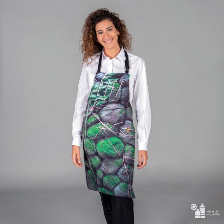 Delantal de trabajo con peto estampado TEJIDO RECICLADO 80X68 cm Garys 159600