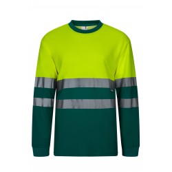 Camiseta de Trabajo Algodón BICOLOR Manga Larga Alta Visibilidad Velilla 305615