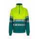 Sudadera de trabajo bicolor, cuello alto cremallera Velilla 305703