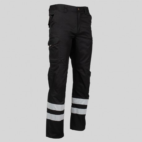 Pantalón multibolsillos elástico con bandas reflectantes 7502BR Garys