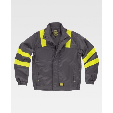 Cazadora ignífuga y antiestática cintas reflectantes termoselladas WorkTeam B1196