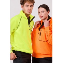 Sudadera de Trabajo Alta Visibilidad Cuello Alto Media Cremallera WorkTeam C9810
