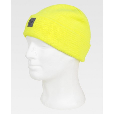 Gorro de punto liso con vuelta en el bajo y logo WorkTeam WFA918