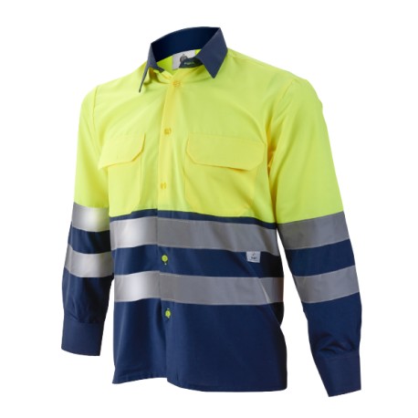 Camisa de Trabajo Manga Larga Combinada Alta Visibilidad Chintex 1203