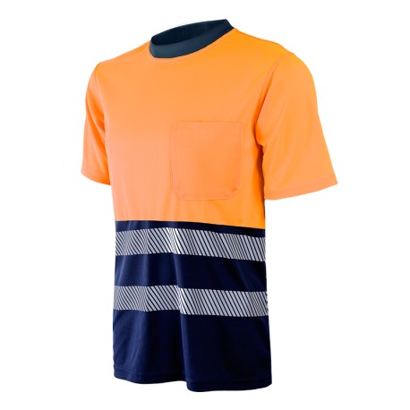 Camiseta de trabajo Manga Corta Alta Visibilidad Segmentada Chintex 1030AZ