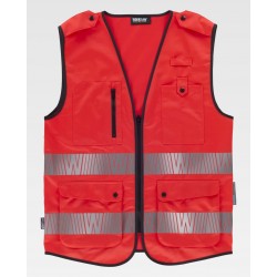 Chaleco Alta Visibilidad Galoneras con corchetes en hombros WorkTeam C3677