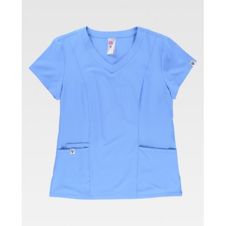 Casaca de trabajo manga corta elástica de mujer WorkTeam B6955