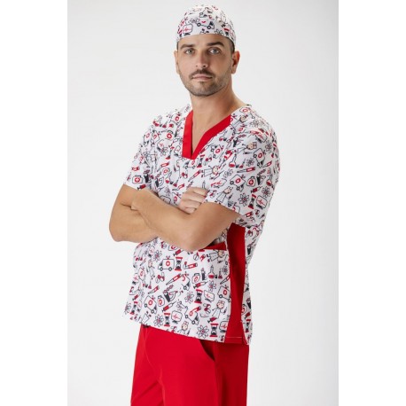 Casaca de trabajo Ambulancias Manga Corta con tejido elástico WorkTeam B9860