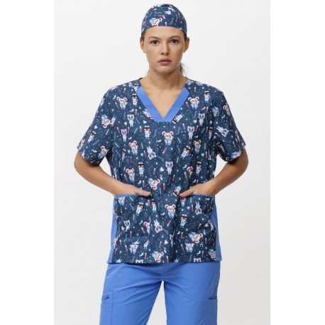 Casaca unisex combinada Doctor Manga Corta elástica WorkTeam B9865