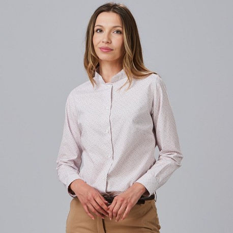 Camisa mujer cuello mao Viola Garys 240026 – Popelín 100% Algodón.