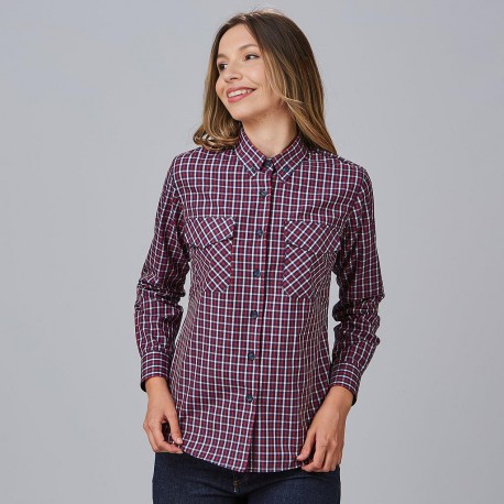 Camisa mujer cuadros Caterina Garys 240025 – Popelín 50% Algodón 50% Poliéster