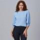 Blusa mujer manga rizada Rosanna – Garys 240006 (Breeze, semi ajustada)