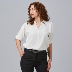 Blusa mujer manga roll up Micaela – Garys 240005 (Breeze plano, holgada)