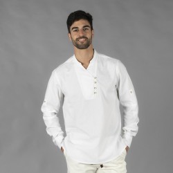 Camisa hombre chambray cuello mao NIAS Garys 210009
