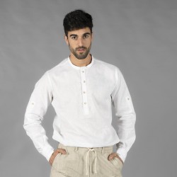 Camisa hombre Lino/Cotton cuello mao TIWI – Garys 210007 (semi ajustada)