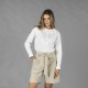 Camisa mujer cuello mao Kaula – Garys 210006 (lino algodón, semi ajustada)
