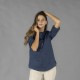 Camisa mujer cuello mao Kaula – Garys 210006 (lino algodón, semi ajustada)