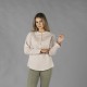 Camisa mujer cuello mao Kaula – Garys 210006 (lino algodón, semi ajustada)