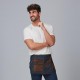 Delantal corto vaquero y piel 30×42 – Garys 100003 | 3 bolsillos y hebilla