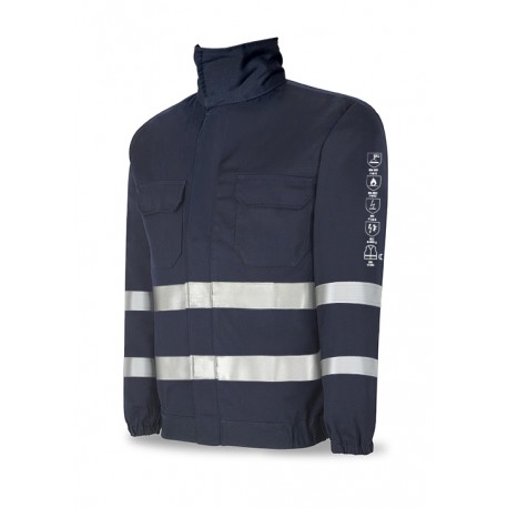 Chaqueta ignífuga antiestática multinorma Marca PL 988CIR | Suministros Laborales