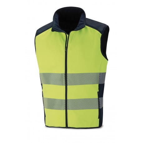 Chaleco SoftShell alta visibilidad bandas segmentadas Marca PL 288VSF | Suministros Laborales