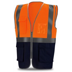 Chaleco alta visibilidad multibolsillos 120 g Marca PL 288VMBF | Suministros Laborales