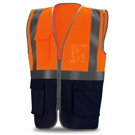 Chaleco alta visibilidad multibolsillos 120 g Marca PL 288VMBF | Suministros Laborales